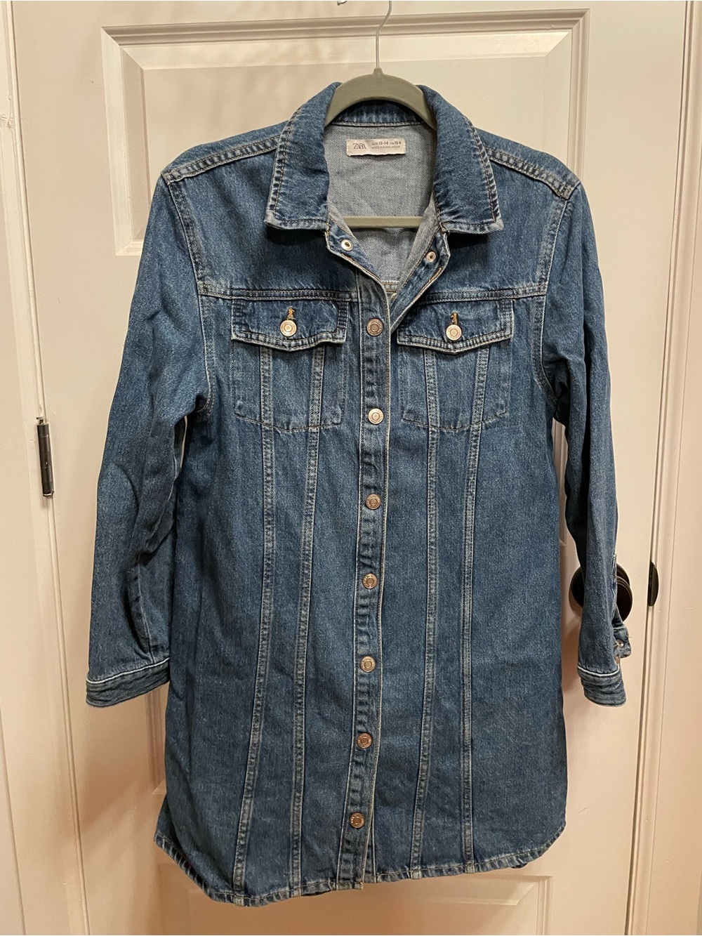 zara girls Classic Blue Denim dress  size  13/14